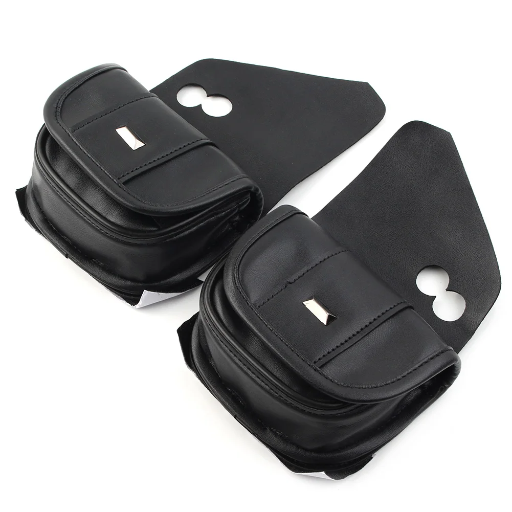 2Pcs For Harley Touring Street Glide Special FLHXS Black Dual Pouches Windshield Bags Motorcycle Accessories