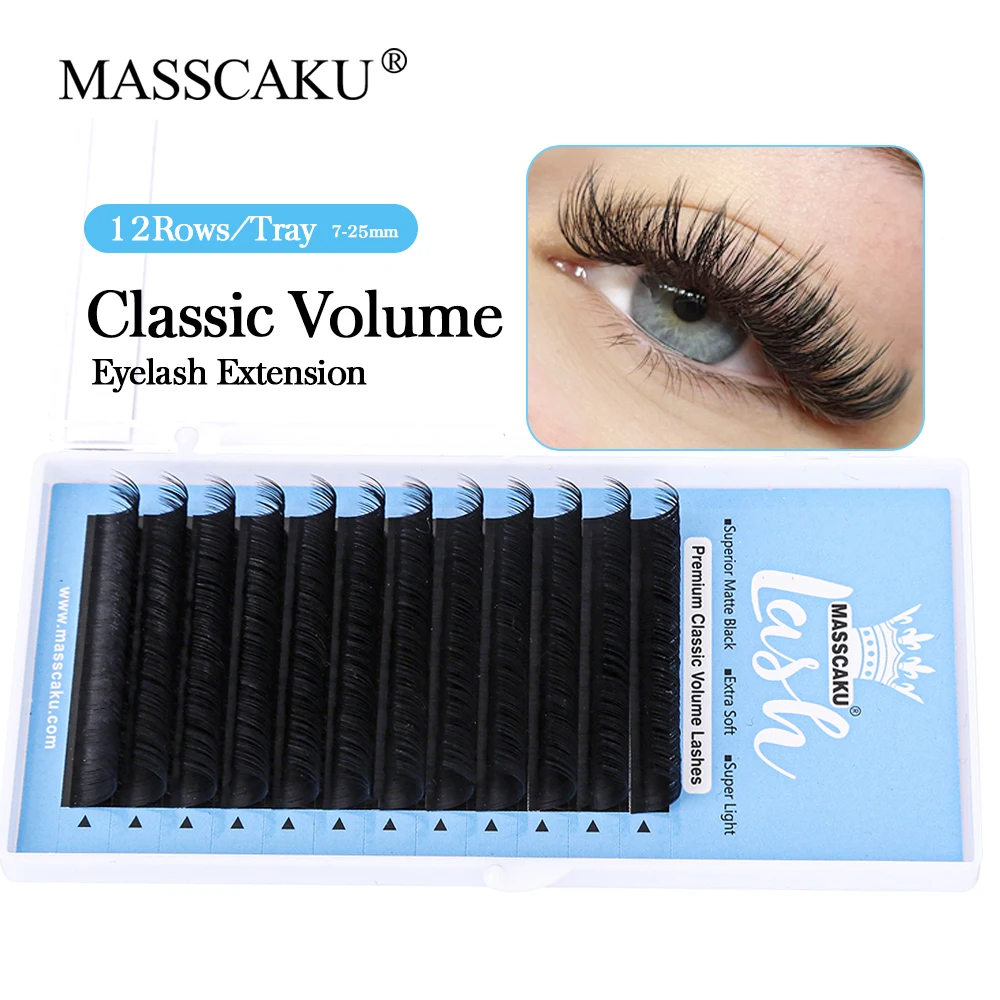 

New Style High Quality 12 Lines 0.07/0.10mm Thickness Synthetic Mink Lash Individual Soft Wispy Classic Volume Eyelash Extension