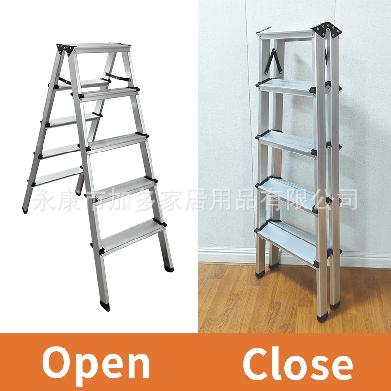 سلم سميك من سبائك الألومنيوم يحمل 150 كجم سلم متعرج سلم منزلي 2345 خطوة #3