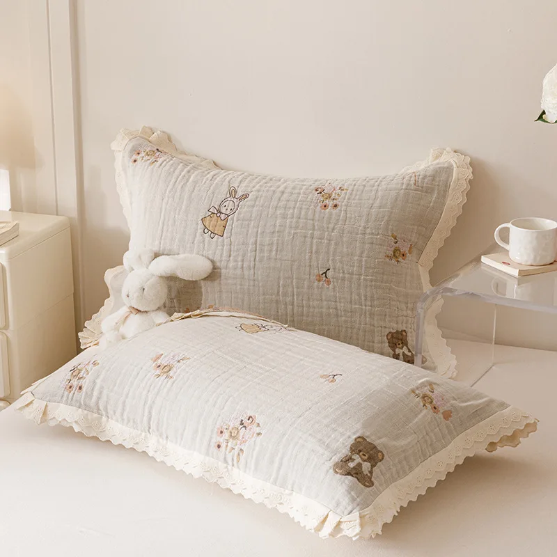 

Cotton Lace Pillow Cover Towel Decorative Throw Pillowcase for Bed Room Decor Baby Pillowcases Dakimakura Home Bedding Set