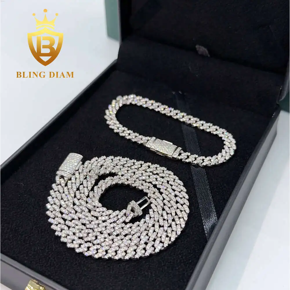 Blingdiam Jewelry High Quality Cuban Chain Necklace 6.5mm 5a+ Cz Diamond Cuban Link Chain Hip Pop Chains