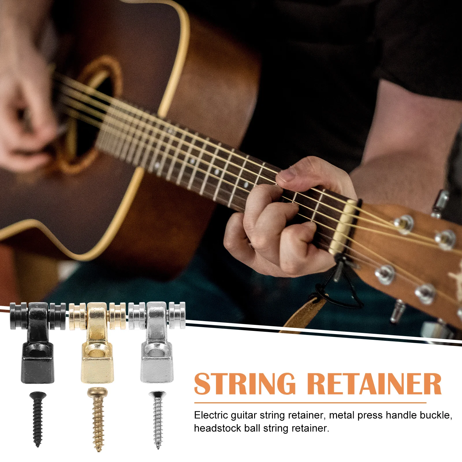 

1 Set Metal String Trees Electric Guitar String Guides Replacement Parts Headstock Roller Retainer For Guitar Strings Fixator