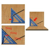 Aluminium Alloy 7Inch Triangle Ruler Inch Metric Angle Ruler Protractor Square Measurement Measurement Tool Woodworking Tools