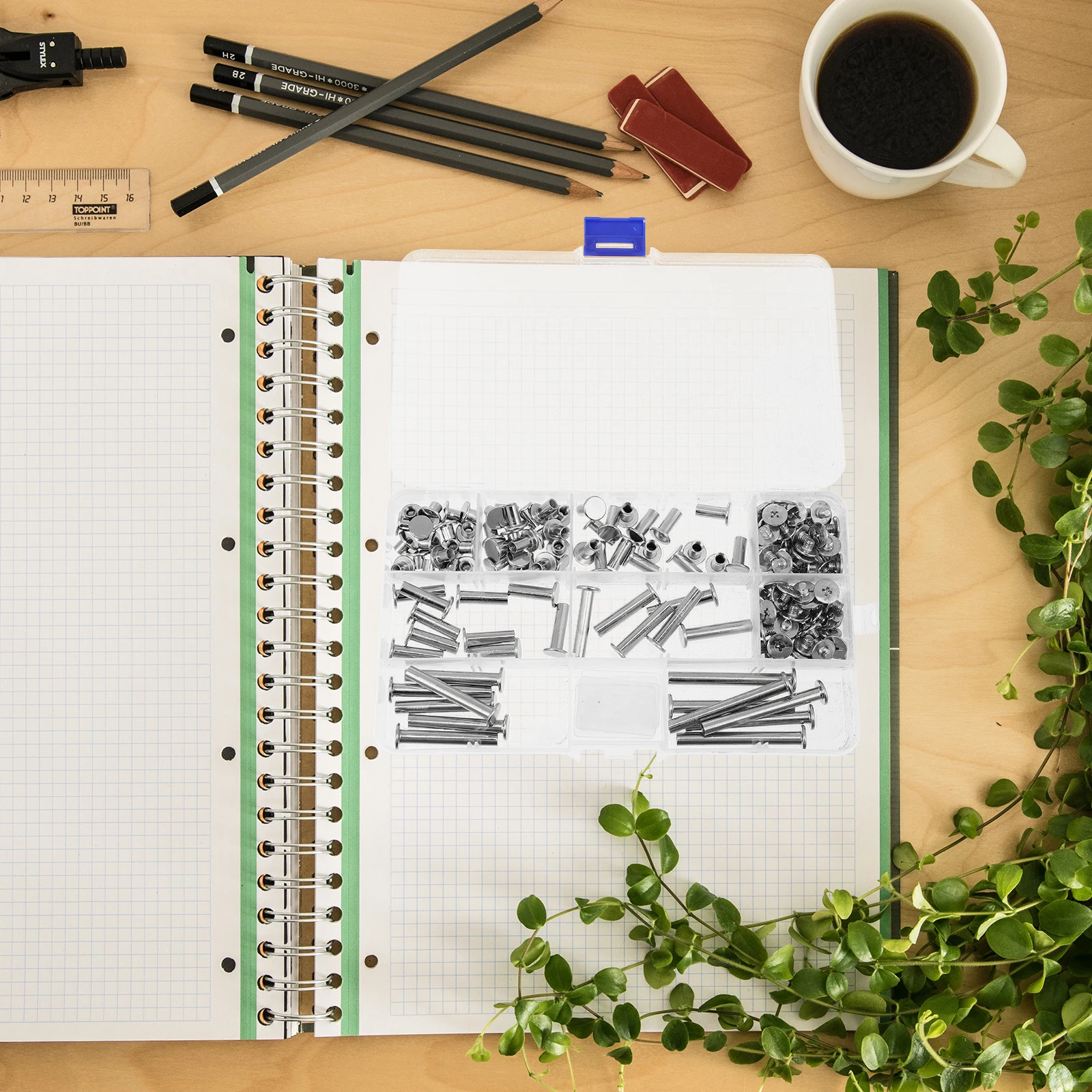 Stainless Steel Rivet Set Rust Resistant Binding Screw Post for Scrapbook Photo Album Craft Project Workbook