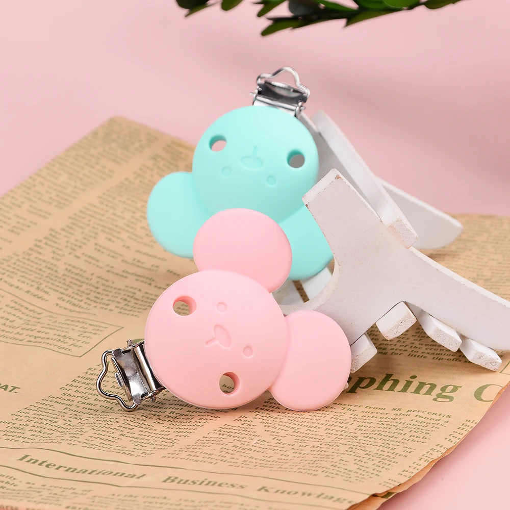 LOFCA 3pcs Silicone Heart Shape Clip And Silicone Mouse Clip Food Grade Silicone clip bpa free used for make jewelry accessories