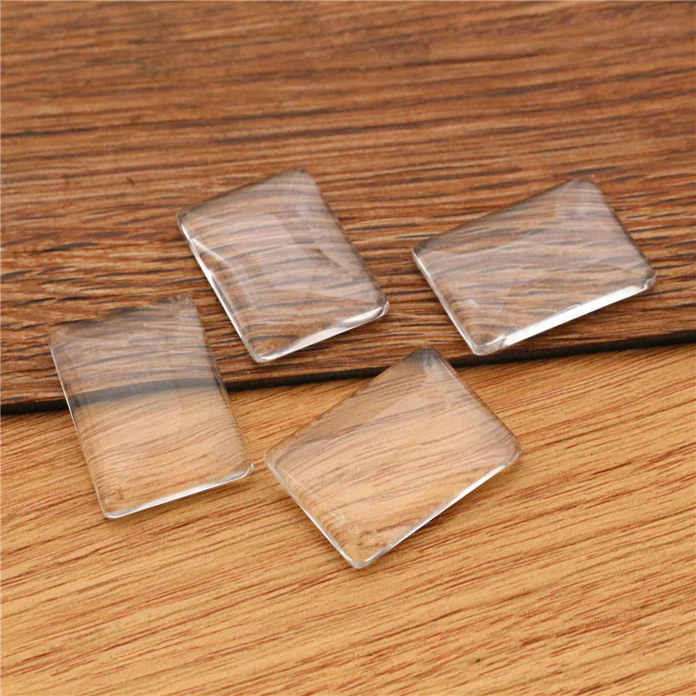 20pcs/lot 18x25mm Rectangle Flat Back Clear Glass Cabochon, High Quality, Lose Money Promotion!!! (Z4-08)