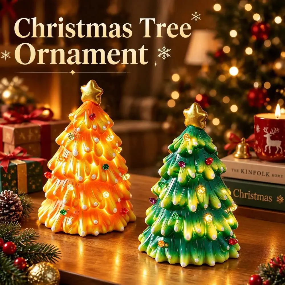 Luminous Christmas Tree Lights Glowing Colorful Christmas Tree Night Light LED Atmosphere Christmas Decoration Figurines