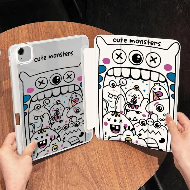 Smart PU Case for 7 8 9th 10.2 Funda Cover IPad Air 5 Air 4 10.9 Pro 11 2nd 3rd 4th Ipad Mini 6 Cartoon Graffiti Style Cover