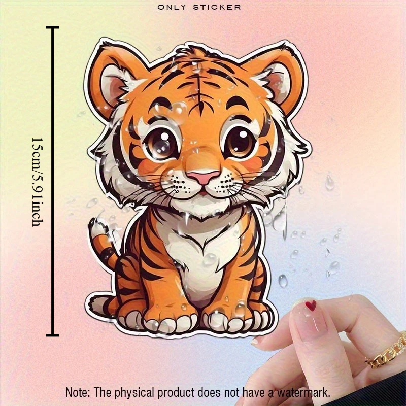 

1PC Cool Cartoon Tiger Sticker, Fit for Wallet, USB Drive, Calendar, Craft Box & Backpack