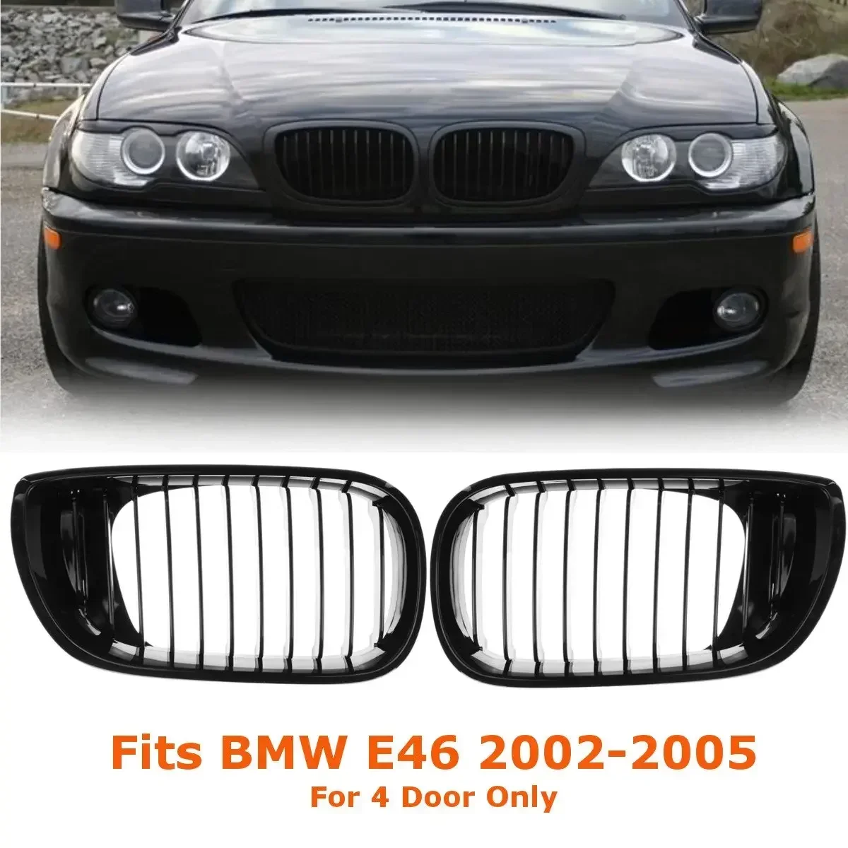 

Решетка радиатора для BMW E46 LCI 4D 325i Facelift 2002 2003 2004 2005, 2 шт.