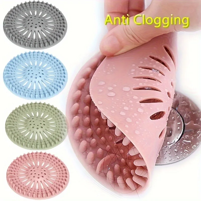 

3/1Pc Silicone Floor Drain Cover Hair Filter Sink Anti-Blocking Strainer Bathroom Sewer Drain Outlet Shower Filter Drain Stopper