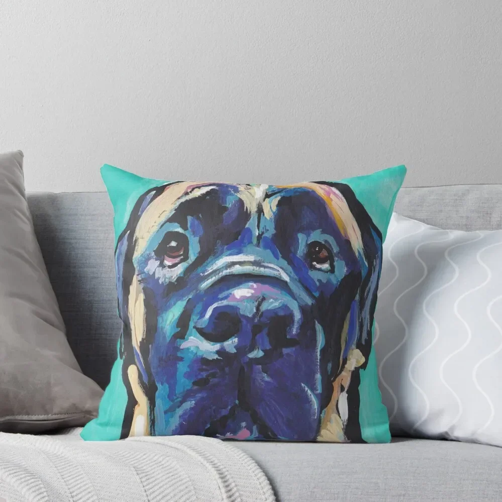 

English Mastiff Bright colorful pop dog art Throw Pillow Anime Christmas Pillows Pillow