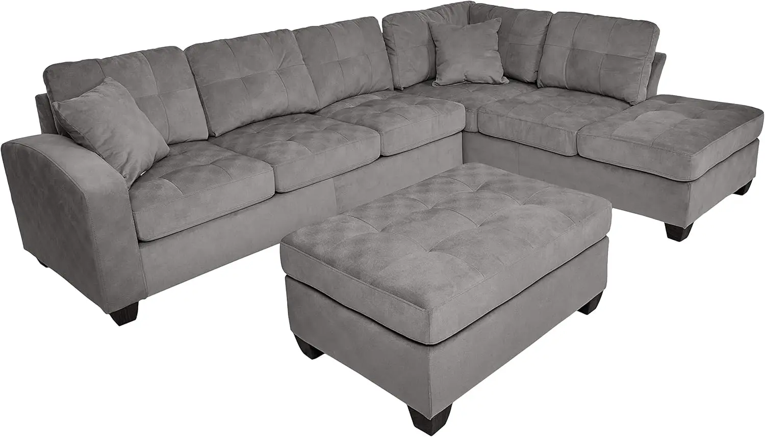 

Emilio 3-Piece Reversible Sectional with Ottoman - Taupe