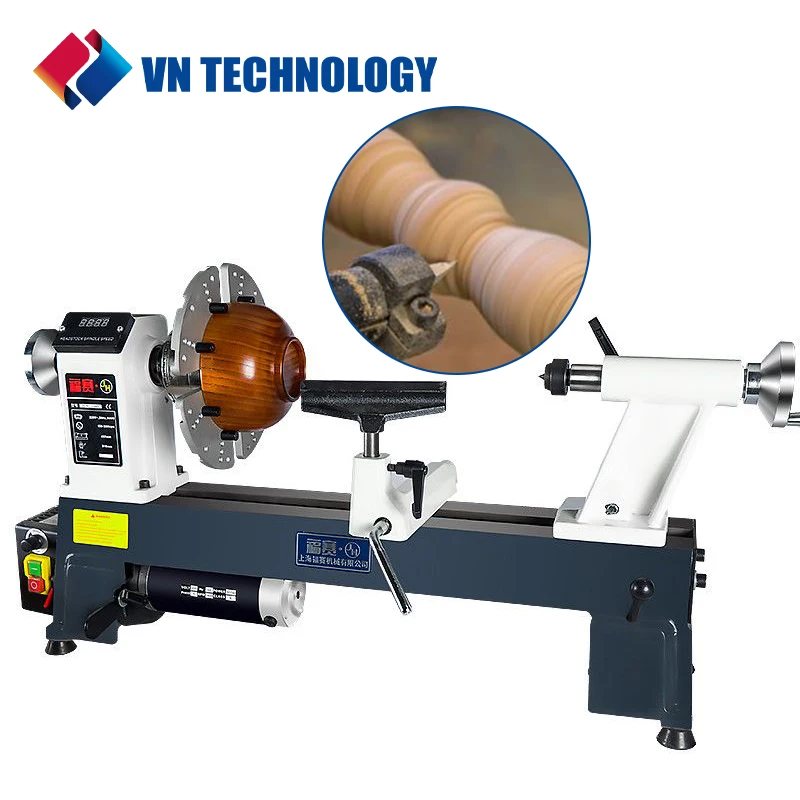 

VNTECH Wood Lathe Stepless Speed Regulation Power Lathes DIY Wood Lathe Machine Multifunctional Woodworking Lathe High Precision