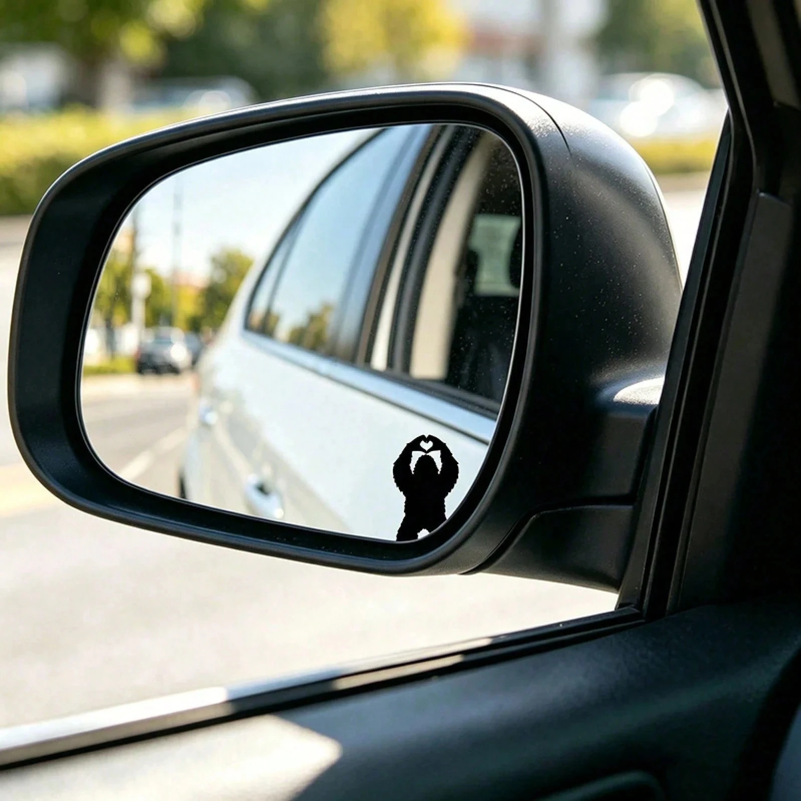 1Pc Bigfoot Heart Hand Vinyl Decal Sasquatch Pattern Car Sticker Rearview Mirror Decor Auto Accessory - Detail 1