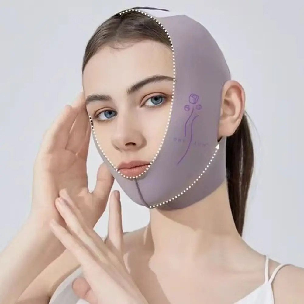 Verstellbare Schlafmaske zur Gesichtsformung, atmungsaktiv, kühlend, Gesichtsstraffung, Straffungsgürtel, wiederverwendbare V-förmige V-Linien-Formmaske