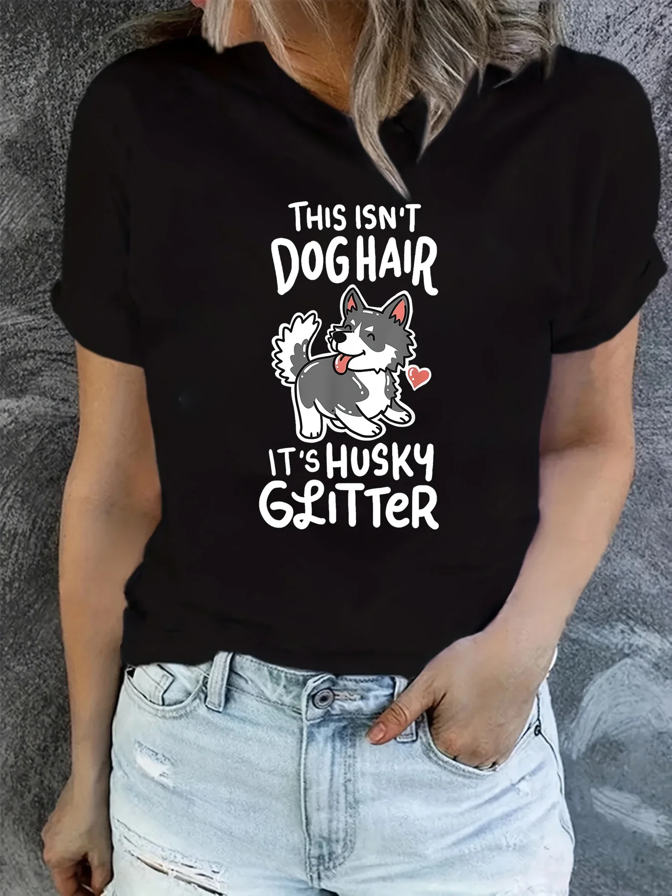 Husky Siberian Dog Women Top Owner Puppy Gift Printed Femme Women Graphic Female Loose Soft and Comfortable Fabric Aesthetic Tee