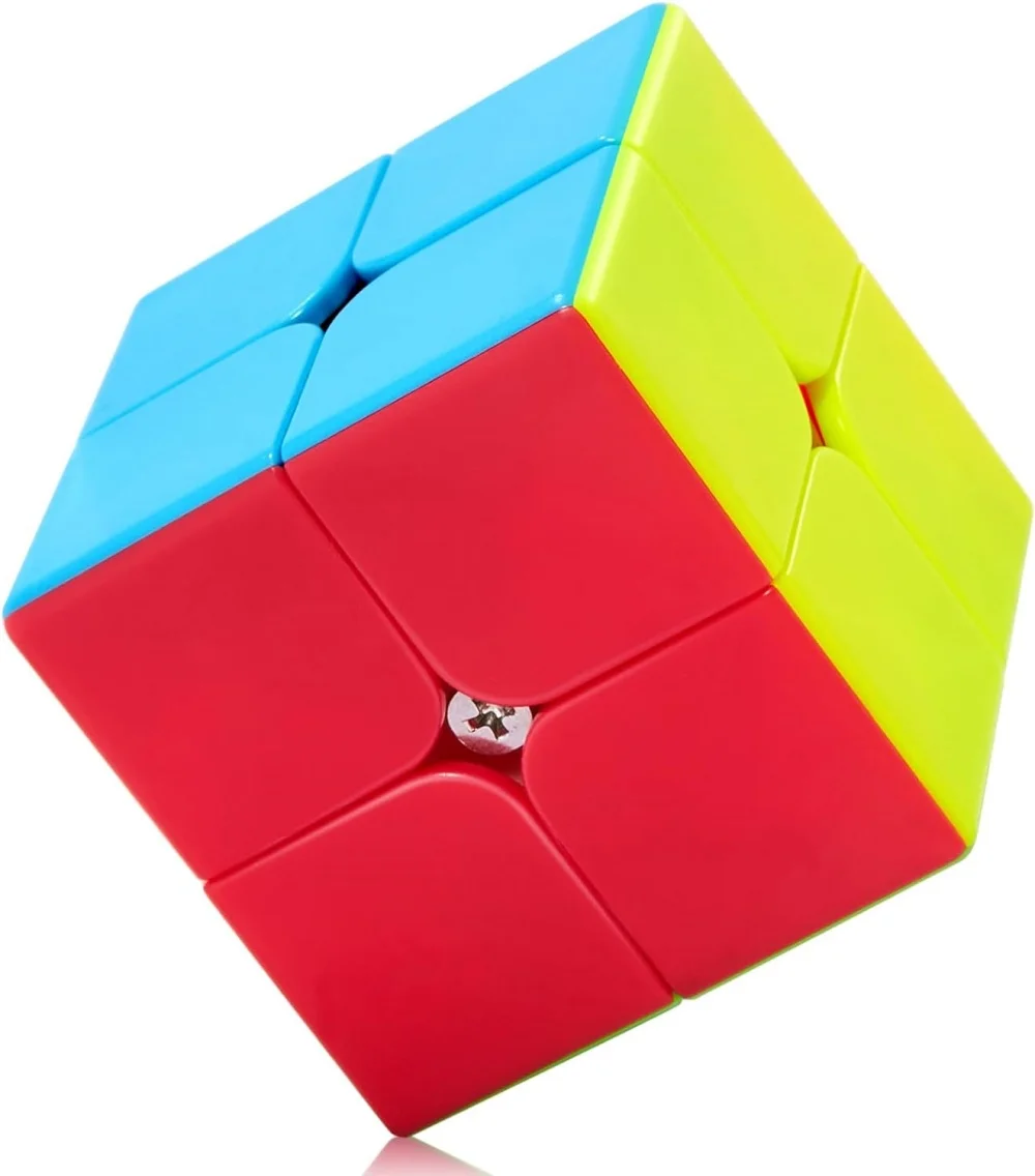 Qiyi-Cubo Mágico Sem Adesivo, Cubos de Velocidade, Giro Suave, Sólido, Durável, Sem Adesivo, Fosco, Qidi S2, W, 2x2x2, 2x2