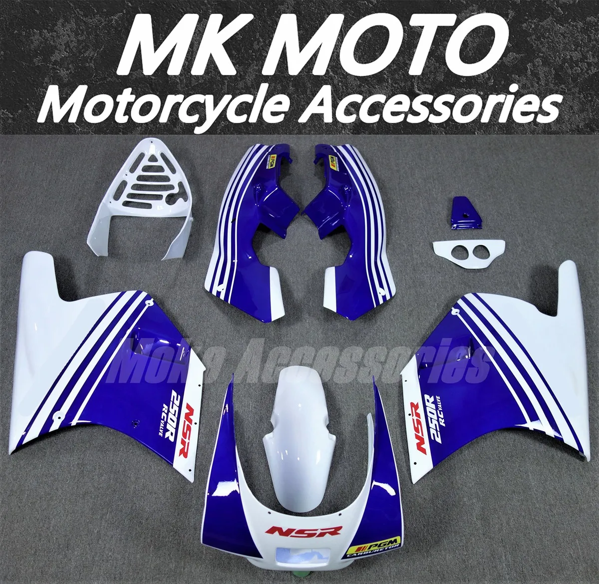 

Motorcycle Fairings Kit Fit For NSR MC18 Bodywork Set High Quality Abs Blue White Handmade mould