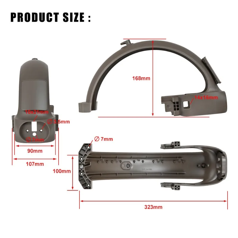 

XSXS-Rear Scooter Mudguard Set For 4PRO MAX/PLUS Scooter Accessories Brown