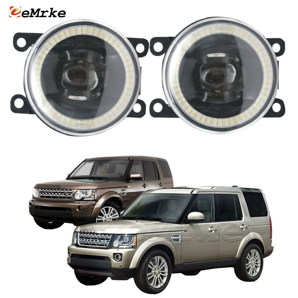 

2-Pieces Led Lights for Land Rover Discovery IV 4 LR4 L319 2009-2015 Fog Light with Lens Angel Eye DRL Ring Daytime Running Lamp