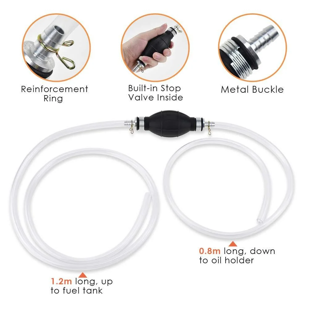 Pompe à essence manuelle pratique de 2M de Long, pompe à carburant de voiture, pompe à paille manuelle Durable pour la réglage de l'essence liquide, pompe à essence Diesel