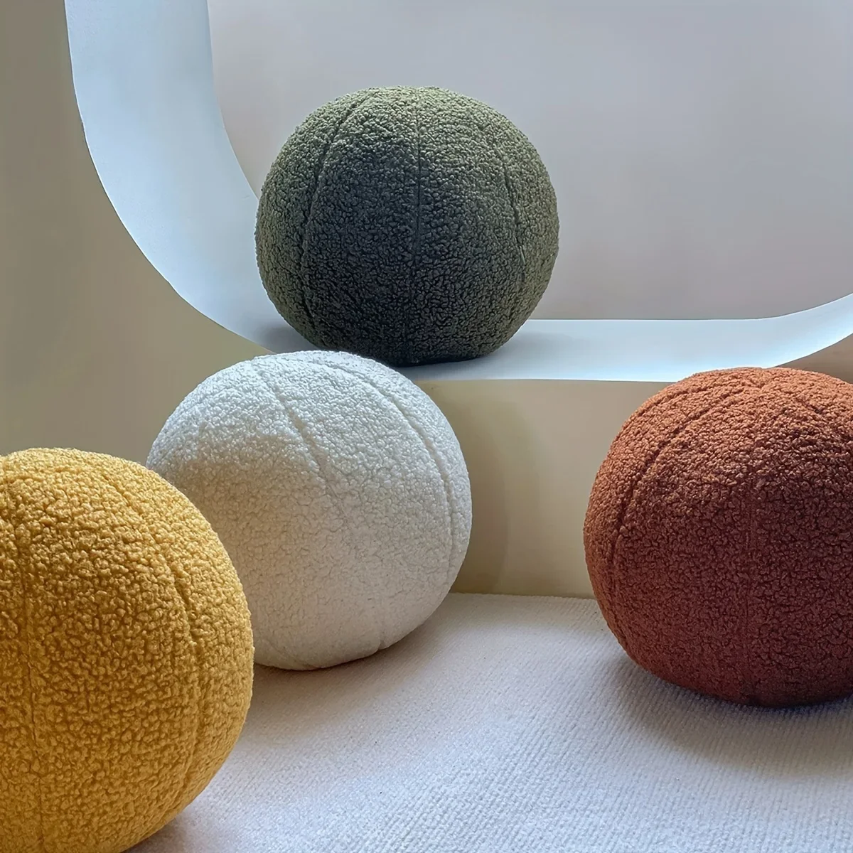 1pc Nordic style Spherical Throw Pillow Soft Cushion withZipper Closure, Fade Resistant,Cotton Filling,Home Decor Festival gifts