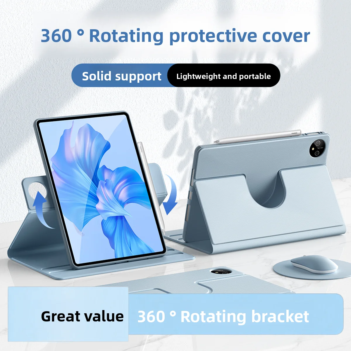 

360 Rotation Stand Case for New IPad A16 Air Pro 13 12.9 11 10 9 8 7 6 5 4 3 2 Th Air M3 M2 Mini 7 6 5 4 Shockproof Tablet Cover