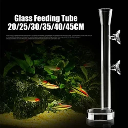 Glass Aquarium Feeder Tube Dish Transparent Fish Tank Shrimp Snail Food Feeding Bowl Accessories