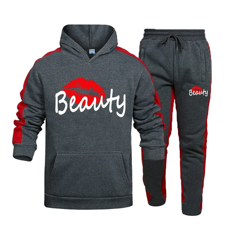 2023 Gestreepte Sportkleding Heren Casual Solid Hoodie Broek 2-delige Herfst/Winter Jogging Set S-4XL