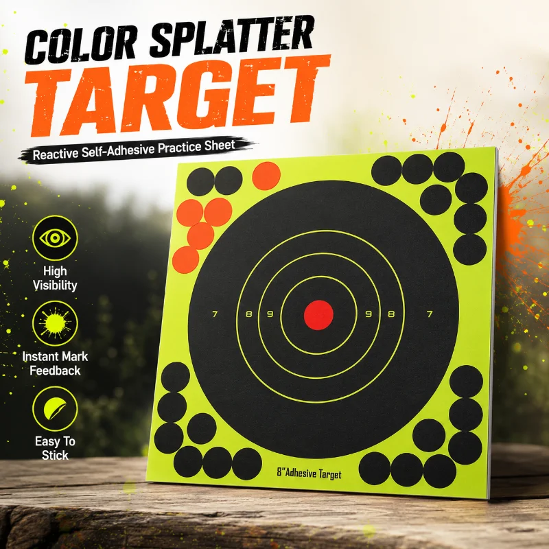 Color Change Splatter Reactive Target Sheets Self Adhesive Stickers 50/100/150/200/250PCS for Backyard Leisure Practice