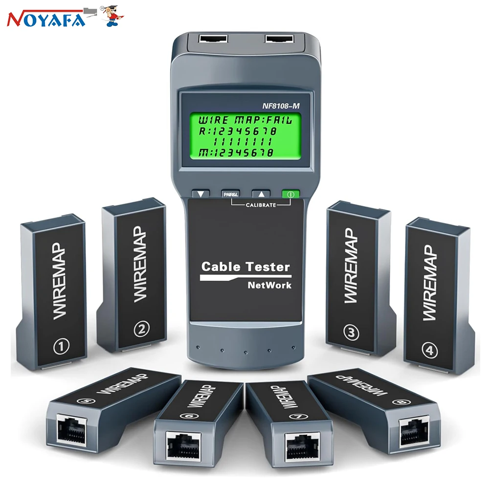 Professional Network Cabo Tester Display Lcd Medida Comprimento Wiremap Rede Ferramentas Noyafa-nf8108m