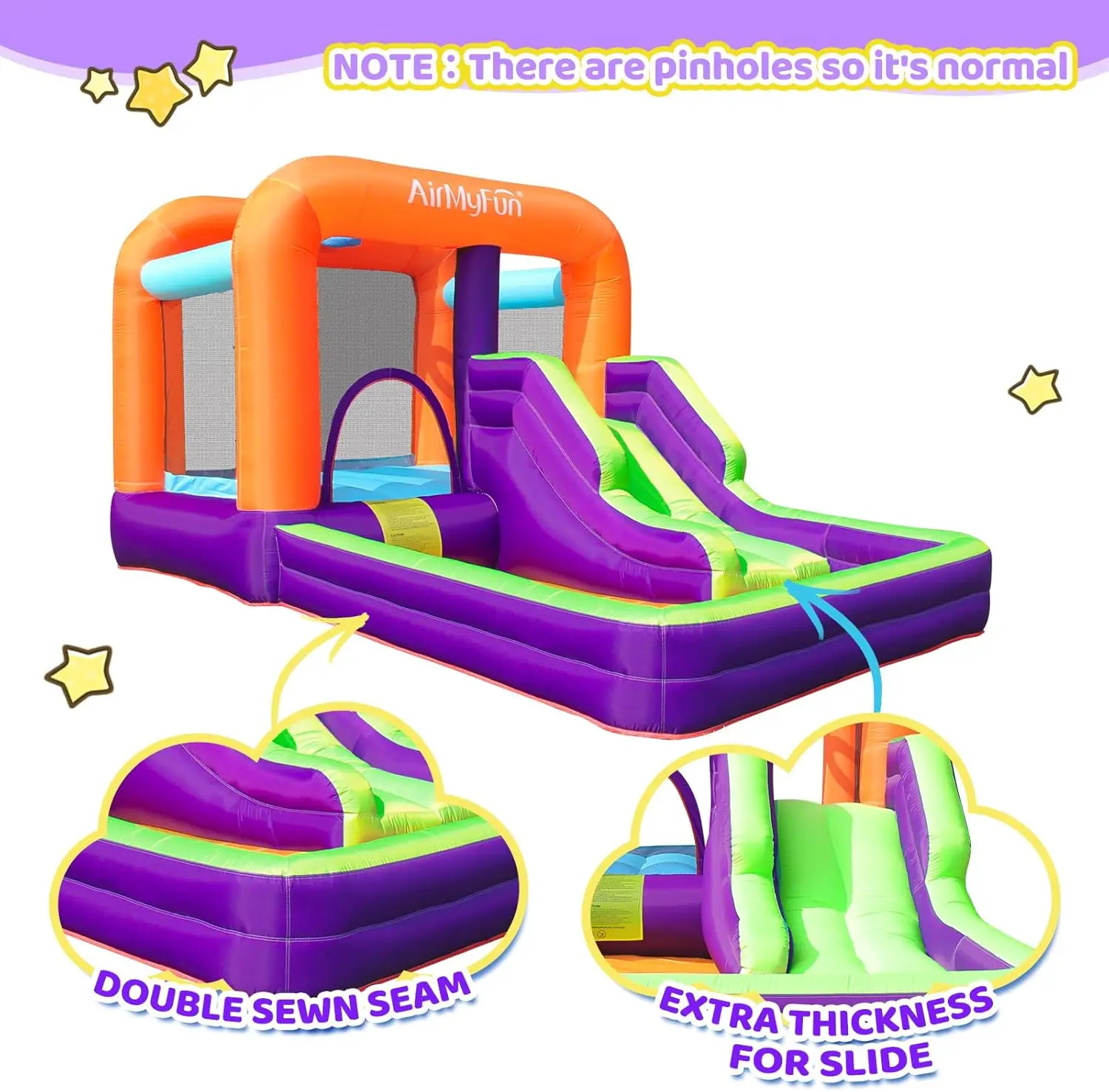 Dmuchany domek do skakania dla dzieci w wieku 3-6 lat, dmuchany zamek dla maluchów z dmuchawą, domek do skakania z piłkarnicą do użytku wewnątrz i na zewnątrz.