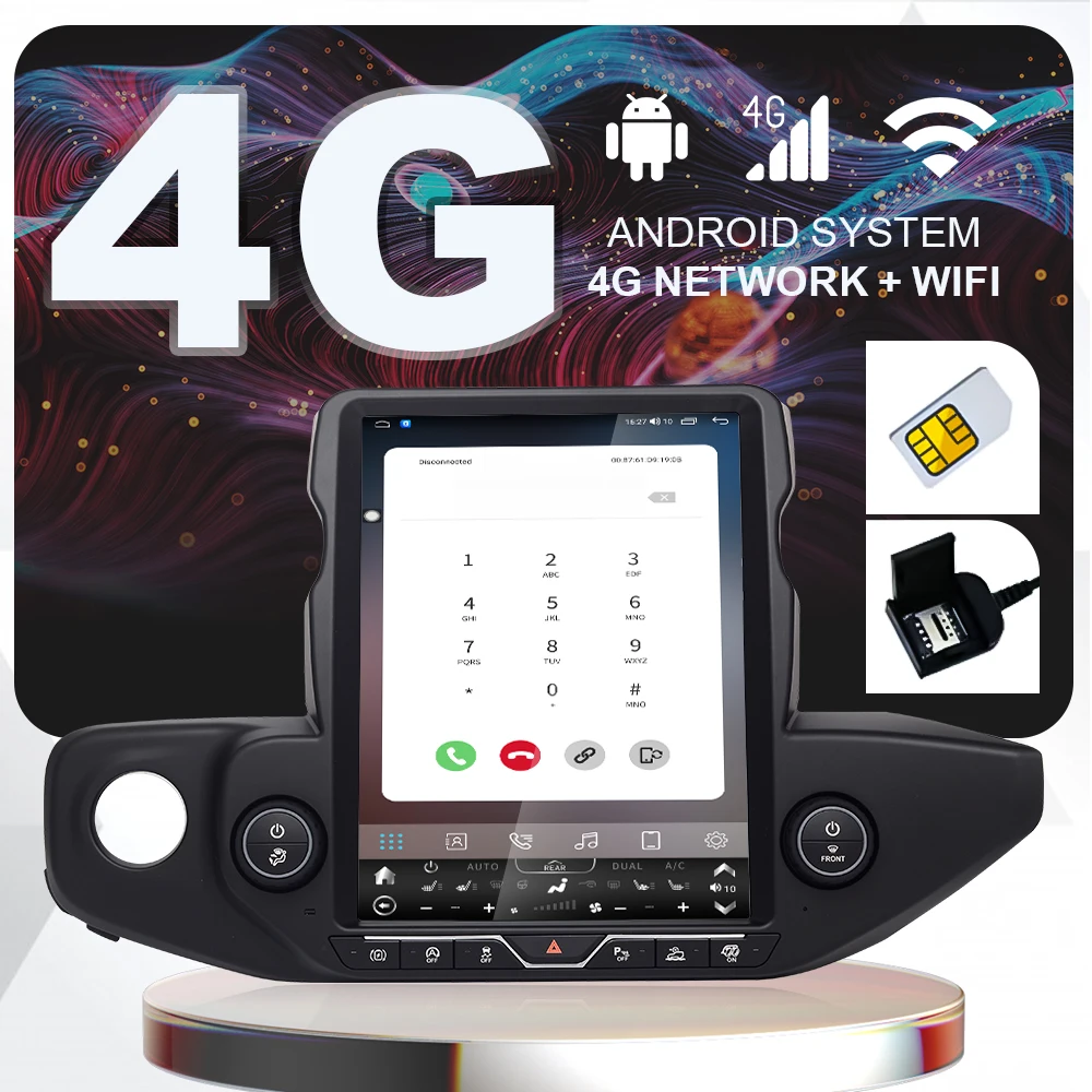 

12.1”Android 12 for Jeep Wrangler Gladiator 2018-2023 Car Multimedia Carplay HeadUnit GPS Navigation Radio Audio Stereo Screen
