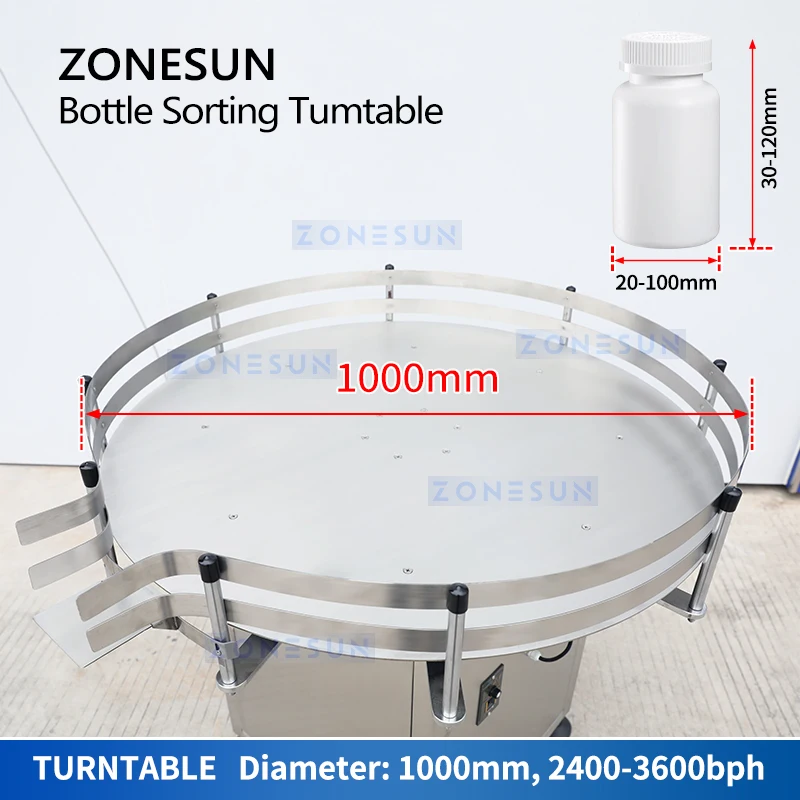 ZONESUN ZS-SP1000 التلقائي الدورية زجاجة آلة جمع فرز آلة القرص الدوار Unscramble