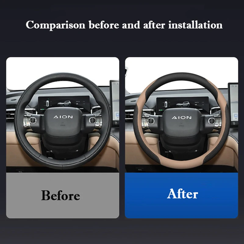 ل جديد GAC Aion I60 2025 2026 نابا الجلود غطاء عجلة القيادة سيارة رقيقة جدا المضادة للانزلاق مقبض السيارة يغطي الملحقات الداخلية #2