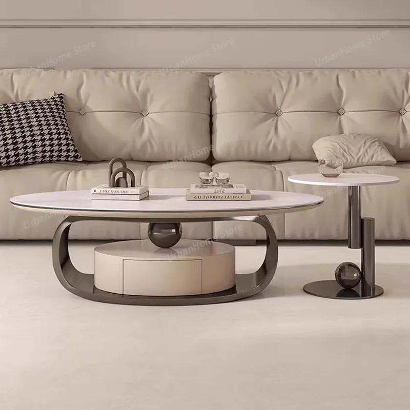 

Italian Luxury Coffee Table Aesthetic Modern Simple Living Room Side Table Designer Round Kaffee Tische Living Room Furniture