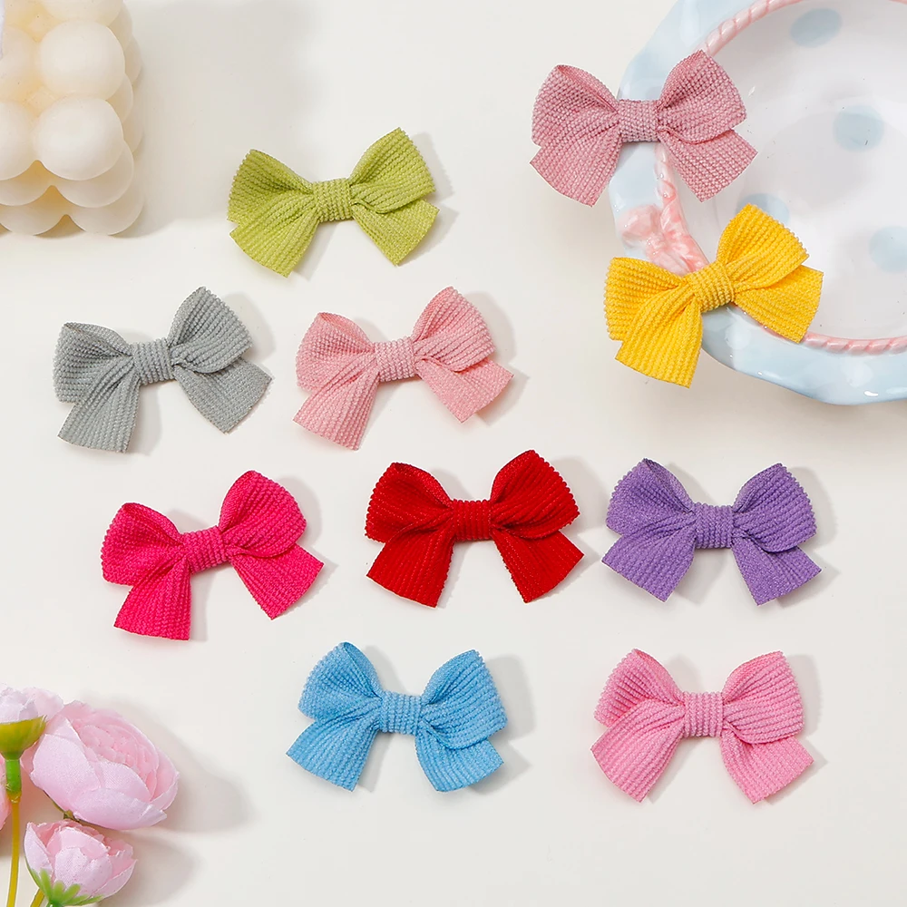 6 stks/partij Nieuwe Solid Grosgrain Strik Kinderen Haar Clips Handgemaakte Bows Baby Meisjes Haarspeldjes Haarspelden Peuters Meisjes Groothandel