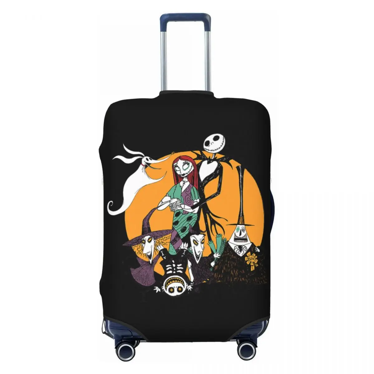 

Halloween Christmas Nightmare Together Luggage Cover Protector Skull Skeleton Travel Suitcase Protective Cover for 18-32 Inch