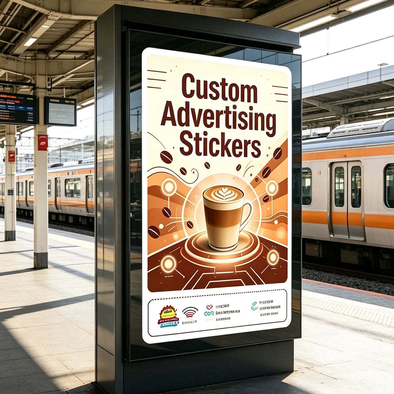 Custom Advertising Stickers, Customizable Brand Decals for Notice Boards, Retail Shops & All Commercial Marketing Campaigns