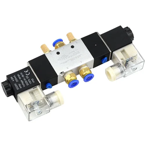 Válvula Solenoide de alta calidad 220V neumática 4V220-08 aire 5 vías 2 posiciones 1/4quot bobina aleación interna DC 12V DC 24V AC110V