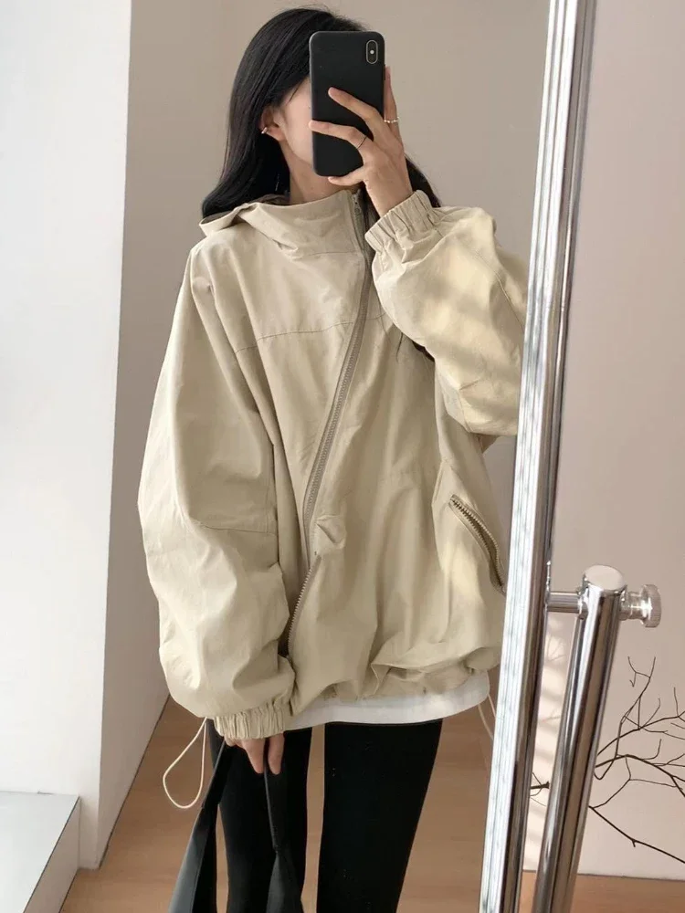 Basic Jackets Women Spring Long Sleeve Feminino Outwear Loose BF Harajuku Chic Students All-match New Fashion Cargo Solid Pocket