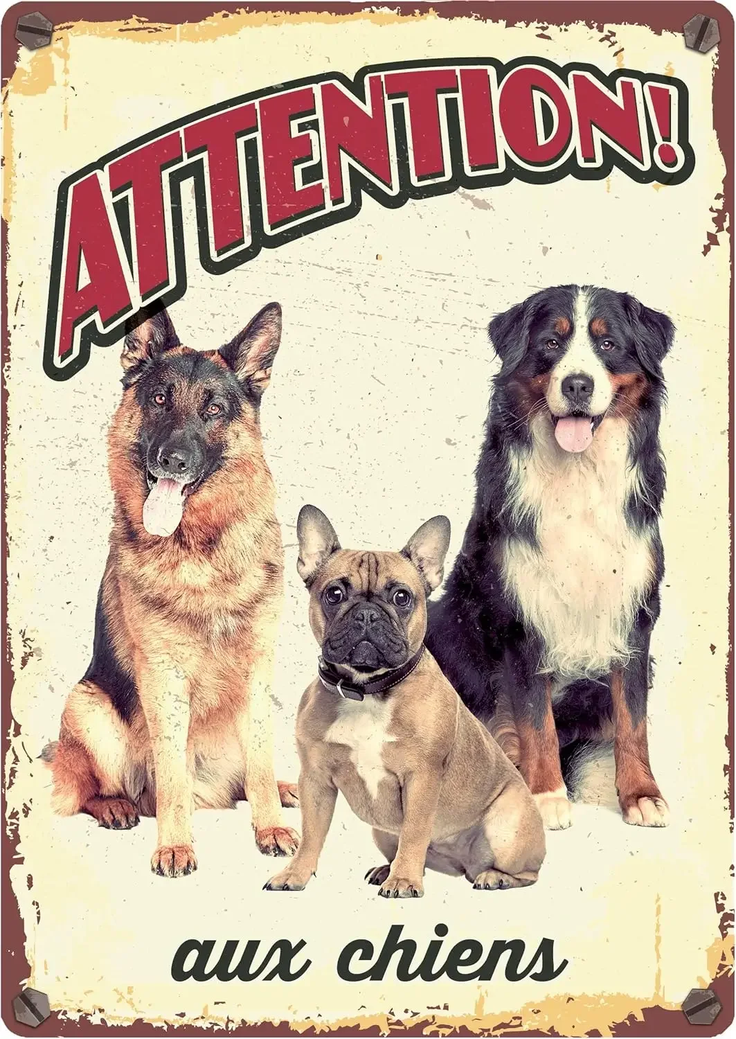 Plenty Gifts Vintage Metal Plate Sign Attention Spoiled Chihuahua,dogs,Jack Russell Terrier,Shih TZU,pets,macroanimal