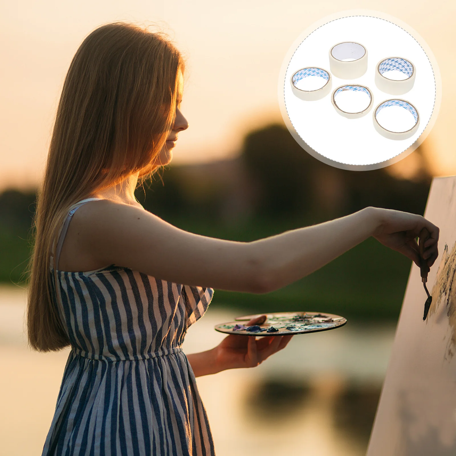 

5 Rolls DIY Tape Crafting Masking Labeling Tapes Colors Decorative Drawing Painting