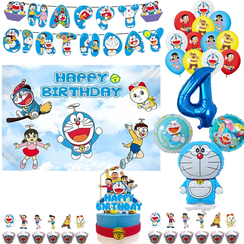 

Декор для дня рождения Doraemon, топпер для торта, товары для вечеринок Doraemon Baby Shower