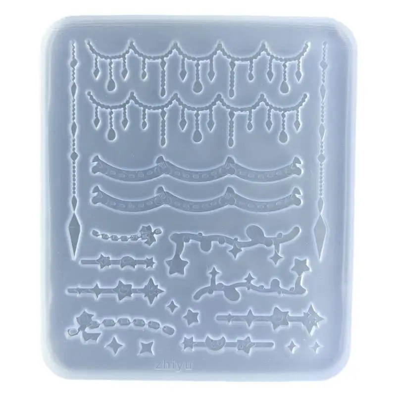 A52E Sternkette Schleife Form Silikonform für DIY Kunst Schleife Stern Tennis Epoxidharz Form Schlüsselanhänger Charme Gussform – Detail 7