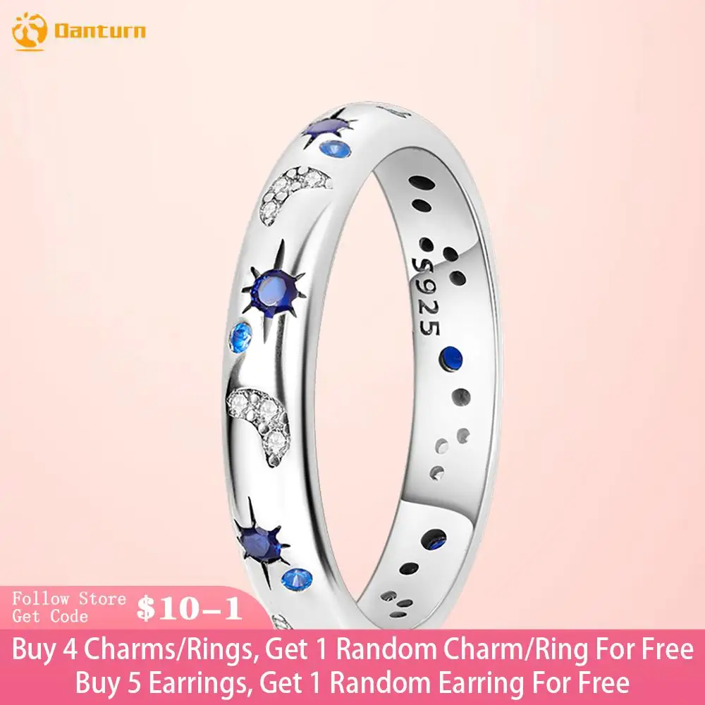 

Danturn 925 Sterling Silver Ring Starry Night Ring Women Rings Engagement Rings