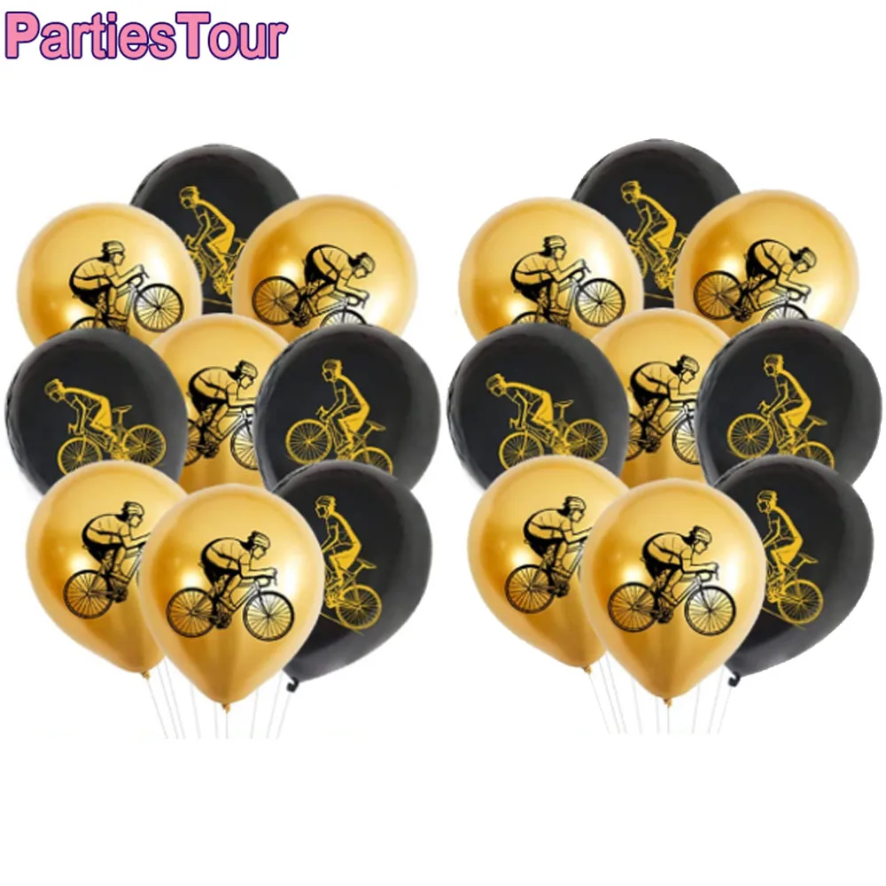 Fahrrad-Geburtstagsparty-Dekorationen, Fahrrad-Latex-Luftballons für Kinder, Geburtstag, Babyparty, Hochzeitstorte, Topper, Banner, Partyzubehör – Detail 18