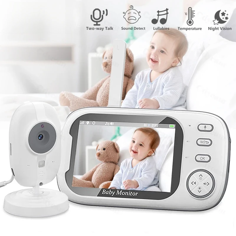 New 3.5 inch Wireless Video Baby Monitor Night Vision Temperature Monitoring 2 Way Audio Talk Baby Nanny Security Camera