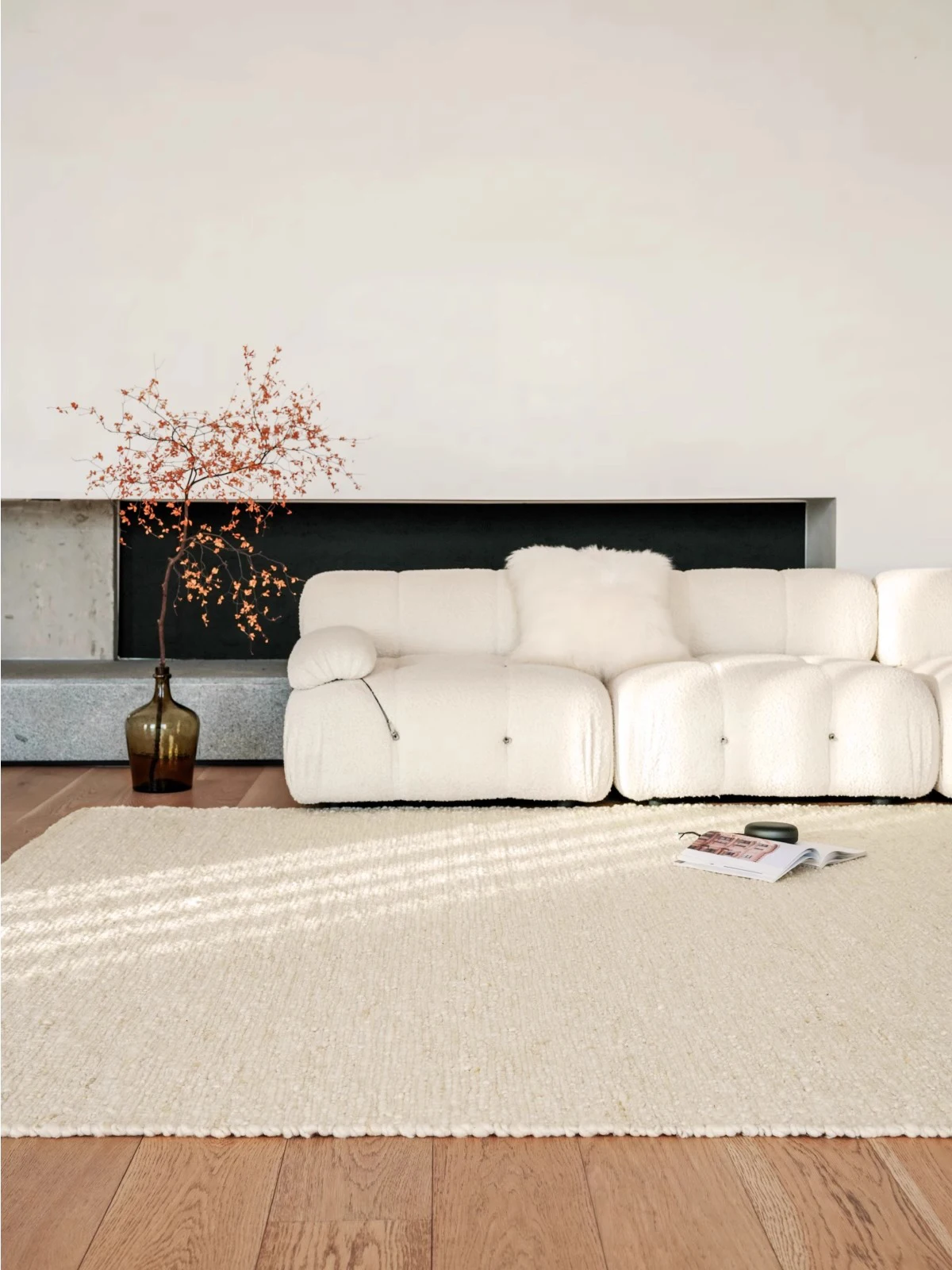 100% Wool Carpet Simple Solid Color Living Room 2025 New Girl Room Decor Rug Beige Luxury Handmade Home Rugs and Carpet Large